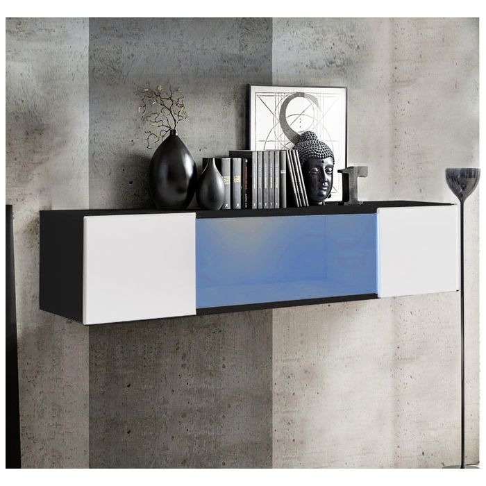 mueble tv krista h160cc negro blanco mueble tv krista h160cc negro blanco