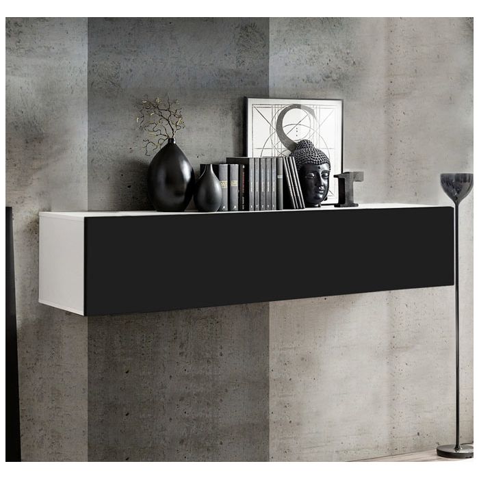mueble tv krista h160 blanco negro mueble tv krista h160 blanco negro