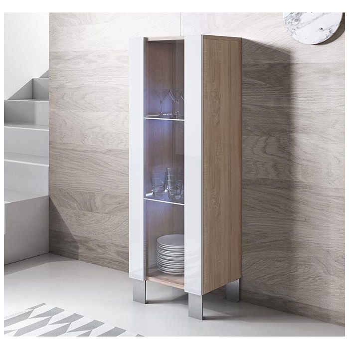 vitrina-luke-v2-40x126-pies-aluminio-sonoma-blanco vitrina-luke-v2-40x126-pies-aluminio-sonoma-blanco