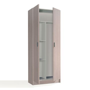 Armario multiusos escobero 2 puertas modelo Benicarlo en color roble