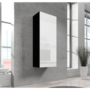 Armario Colgante modelo Nora V1 (40x126cm) en color negro y blanco
