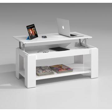 Mesa de centro elevable modelo Alfarrasi en color blanco