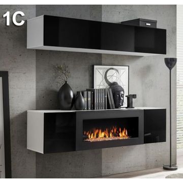 Conjunto de muebles Krista 1C blanco y negro (1,6m)