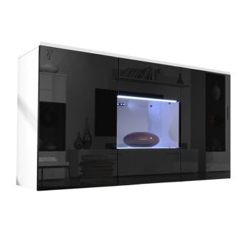 Aparador colgante de diseño Nora A2 blanco con negro