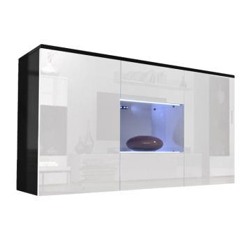 Aparador colgante de diseño Nora A2 negro con blanco