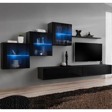 Conjunto de muebles Berit 7B negro (3m)