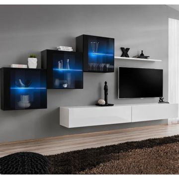 Conjunto de muebles Berit 7C blanco y negro (3m)