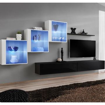 Conjunto de muebles Berit 7D negro y blanco (3m)