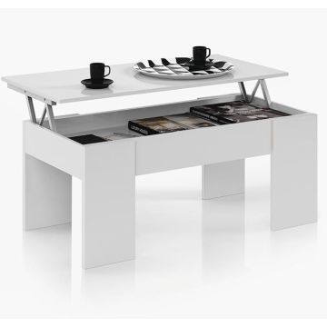 Mesa de centro elevable modelo Beniganim en color blanco