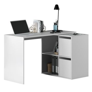 Mesa de escritorio multiposición modelo Tarraco en color blanco