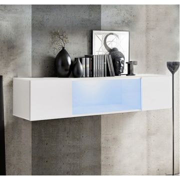 Vitrina colgante modelo Krista H160CC (160x30cm) en blanco