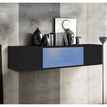 Vitrina colgante modelo Krista H160CC (160x30cm) en negro