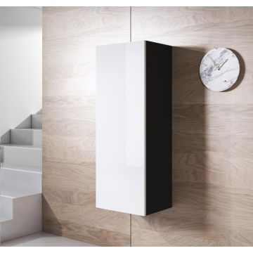 Armario colgante modelo Luke V1 (40x126cm) color negro y blanco