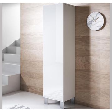 Armario modelo Luke V4 (40x177cm) color blanco con patas de aluminio