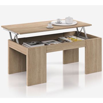 Mesa de centro elevable modelo Alfafara en color sonoma 