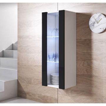 Vitrina colgante modelo Luke V2 (40x126cm) color blanco y negro