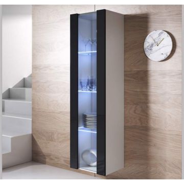 Vitrina colgante modelo Luke V5 (40x165cm) color blanco y negro