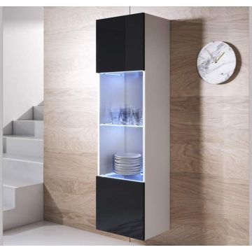Vitrina colgante modelo Luke V6 (40x165cm) color blanco y negro