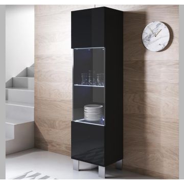 Vitrina modelo Luke V6 (40x177cm) color negro con patas de aluminio
