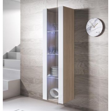 Vitrina colgante modelo Luke V5 (40x165cm) color sonoma y blanco