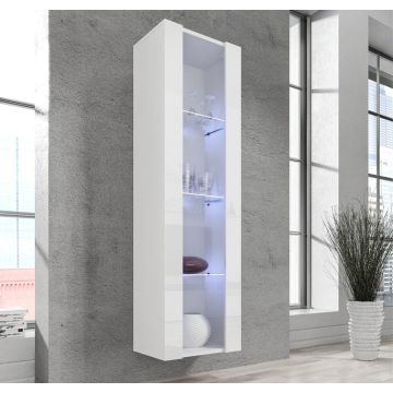 Vitrina Colgante modelo Nora V5 (40x170cm) en color blanco