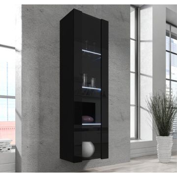 Vitrina Colgante modelo Nora V5 (40x170cm) en color negro